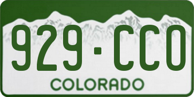 CO license plate 929CCO