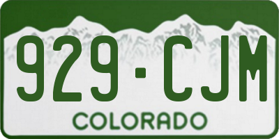 CO license plate 929CJM
