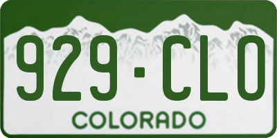 CO license plate 929CLO