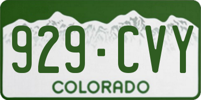 CO license plate 929CVY