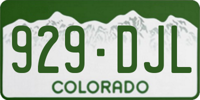 CO license plate 929DJL