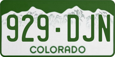 CO license plate 929DJN