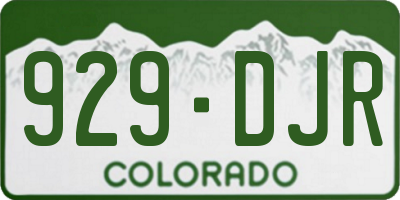 CO license plate 929DJR