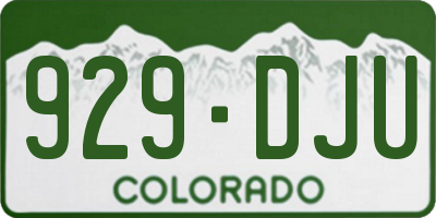 CO license plate 929DJU