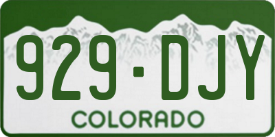 CO license plate 929DJY