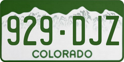 CO license plate 929DJZ
