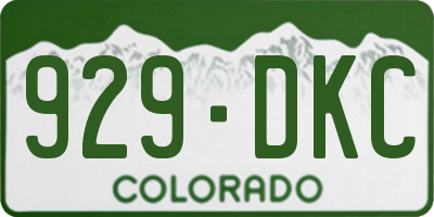 CO license plate 929DKC