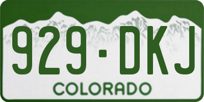 CO license plate 929DKJ