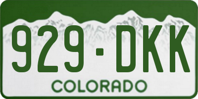 CO license plate 929DKK