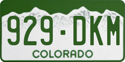 CO license plate 929DKM