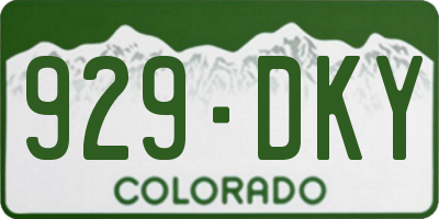 CO license plate 929DKY