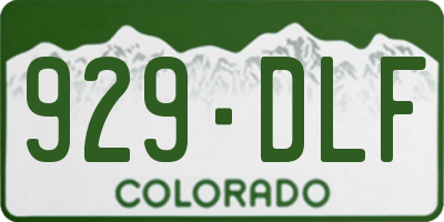 CO license plate 929DLF