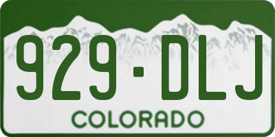 CO license plate 929DLJ