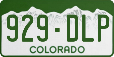 CO license plate 929DLP
