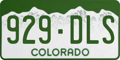 CO license plate 929DLS