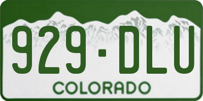 CO license plate 929DLU