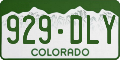 CO license plate 929DLY