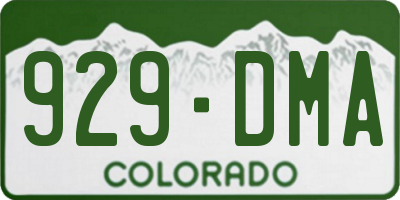 CO license plate 929DMA