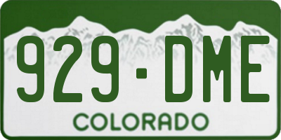 CO license plate 929DME