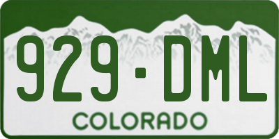 CO license plate 929DML