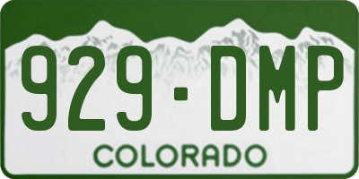 CO license plate 929DMP