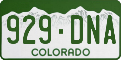 CO license plate 929DNA