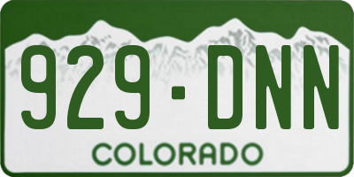 CO license plate 929DNN