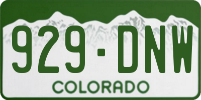 CO license plate 929DNW