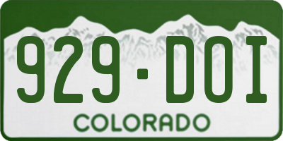 CO license plate 929DOI