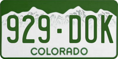 CO license plate 929DOK