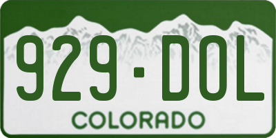 CO license plate 929DOL