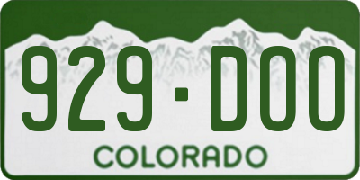 CO license plate 929DOO
