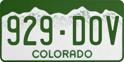 CO license plate 929DOV