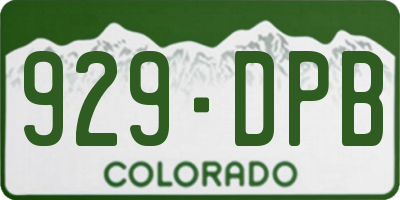CO license plate 929DPB