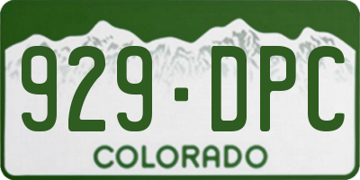 CO license plate 929DPC