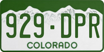 CO license plate 929DPR