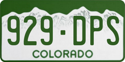 CO license plate 929DPS
