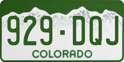 CO license plate 929DQJ