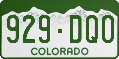 CO license plate 929DQO