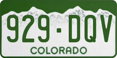 CO license plate 929DQV