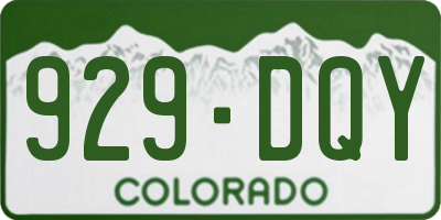 CO license plate 929DQY