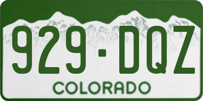 CO license plate 929DQZ