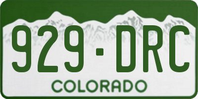 CO license plate 929DRC