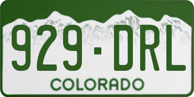 CO license plate 929DRL