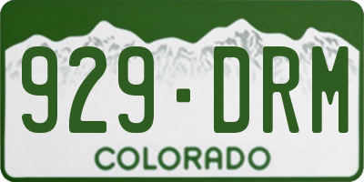 CO license plate 929DRM