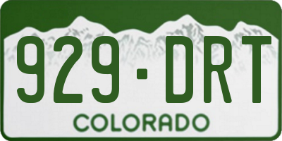 CO license plate 929DRT