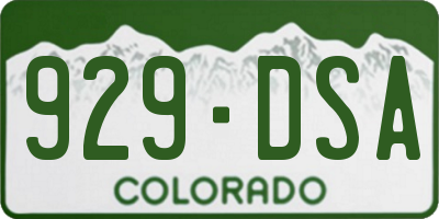 CO license plate 929DSA