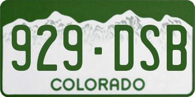 CO license plate 929DSB