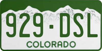 CO license plate 929DSL