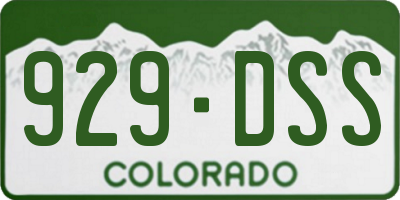 CO license plate 929DSS